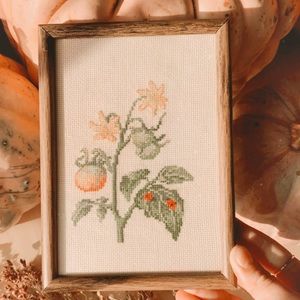 Vintage Yellow Floral Ladybug Cross-stitch 🐞